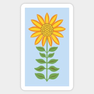 Sunflower - bright yellow and orange graphic design by Cecca Designs Sticker